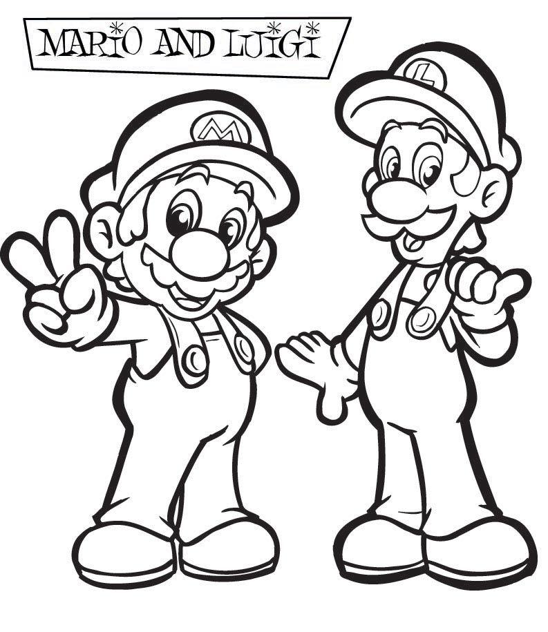 Black and White Mario Logo - Mario Coloring pages - Black and white super Mario drawings for you ...