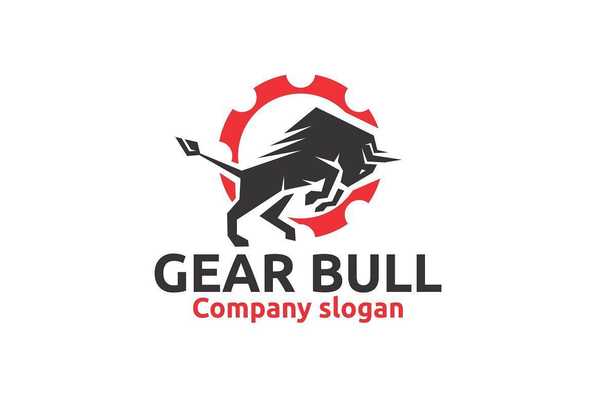 Bull Company Logo - Gear Bull ~ Logo Templates ~ Creative Market