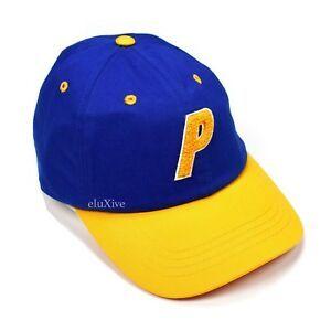 Blue and Yellow P Logo - NWT Palace London Men's Blue Yellow Chenille P Logo Hat Cap FW18 DS ...
