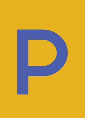 Blue and Yellow P Logo - Yellow Letter P as Poster