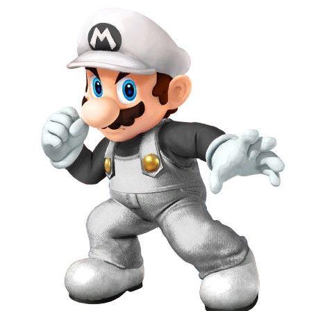 Black and White Mario Logo - Black and White Mario | Super Smash Bros. (3DS) Skin Mods