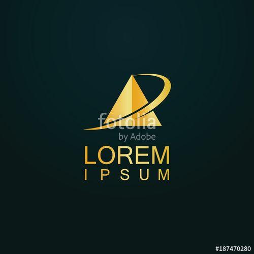 Triangle with Loop Logo - Gold Triangle Loop Logo Stock Image And Royalty Free Vector Files