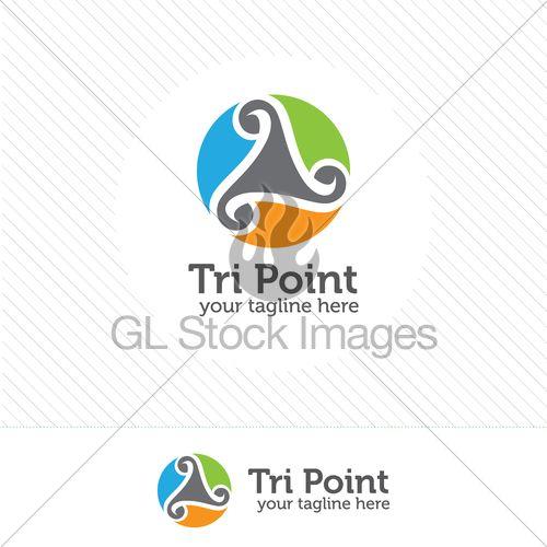 Triangle with Loop Logo - Abstract Triangle Loop Logo. Triangle Vector Design. · GL Stock Image