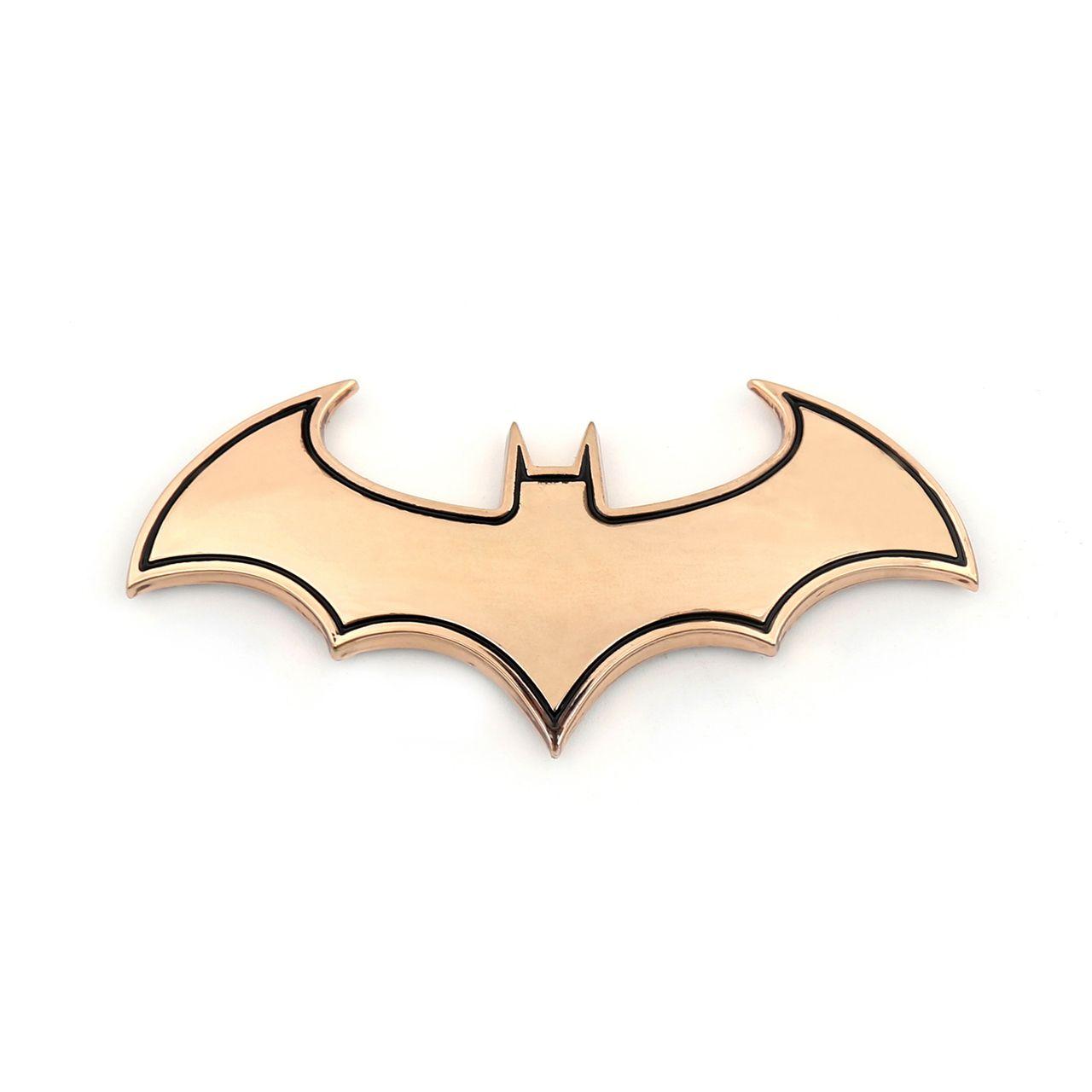 Gold Bat Logo - Batman Emblem Bat Badge SuperCool Metal Sticker Decal Accessories