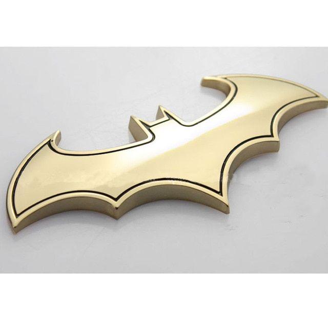Gold Bat Logo - 3D Metal Golden Gold Bat Batman Emblem Stickers Car Trunk Fender ...