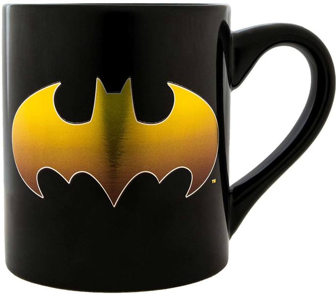 Gold Bat Logo - Batman - Gold Bat Logo Black 14oz Mug - Merch Online | Raru