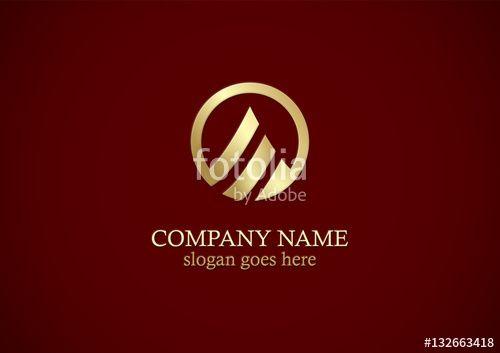 Triangle with Loop Logo - Round Line Triangle Loop Gold Logo Stock Image And Royalty Free