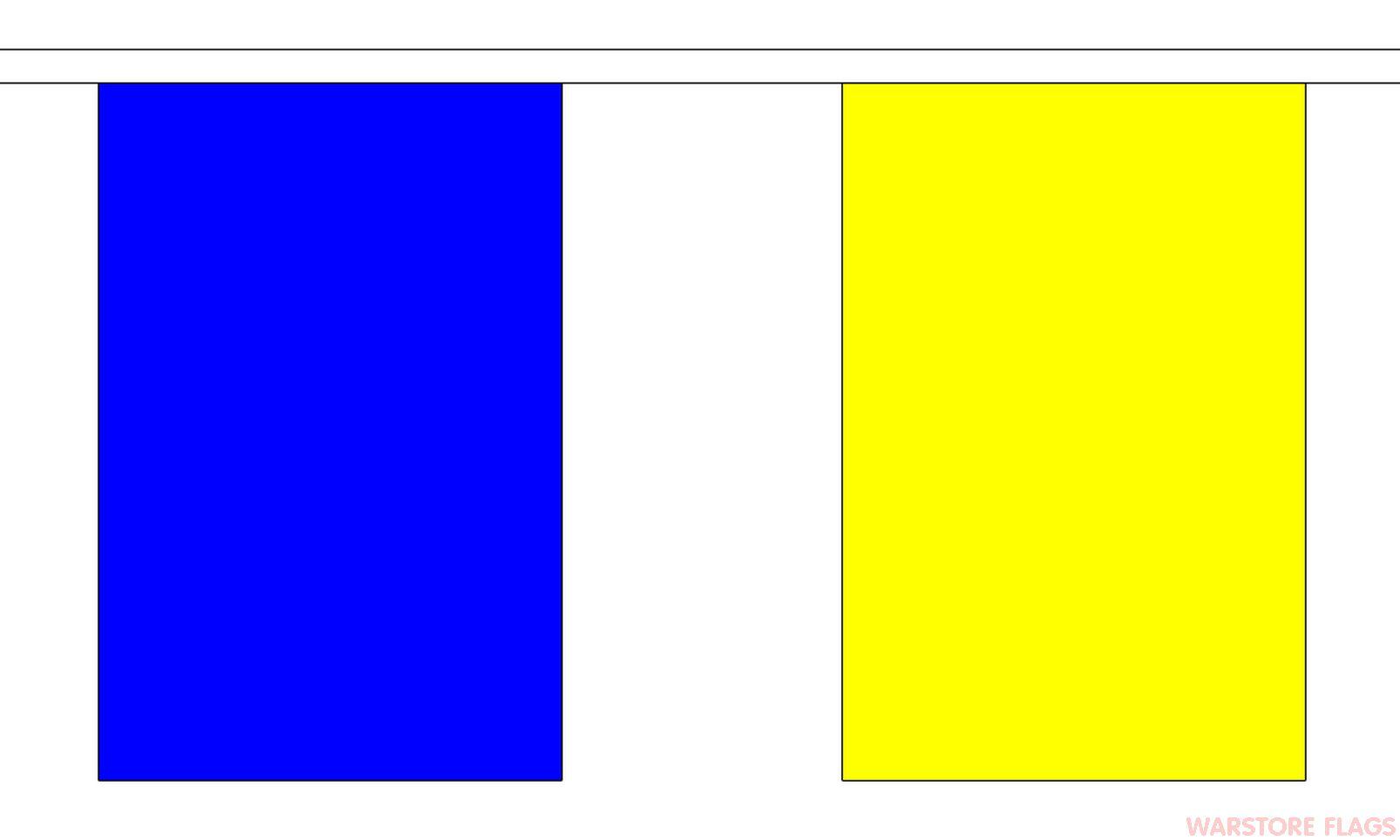 Blue and Yellow P Logo - BLUE & YELLOW BUNTING METRES 30 FLAGS