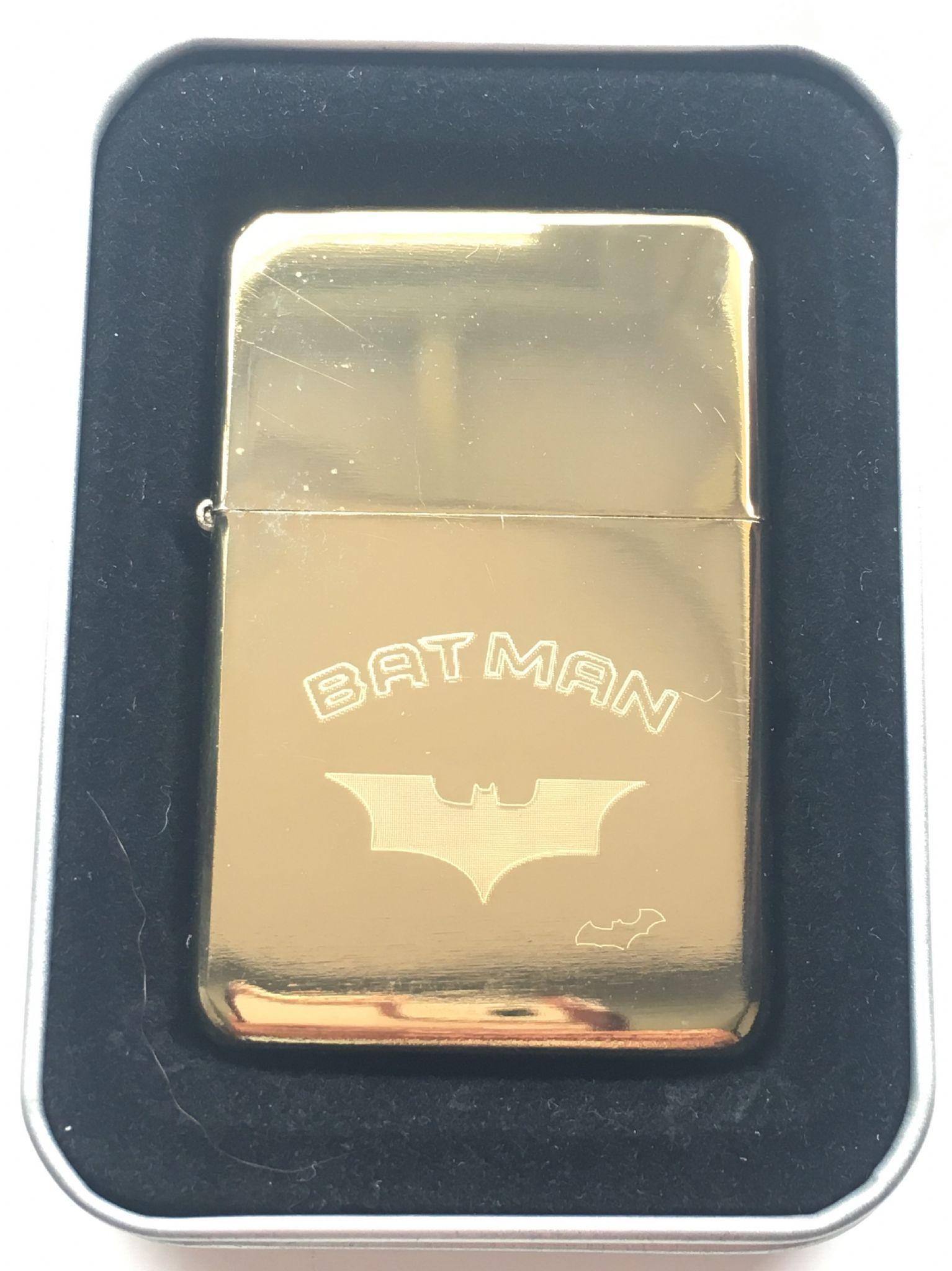 Gold Bat Logo - Personalised Bat logo Batman Font Star Gold Petrol Lighter T168