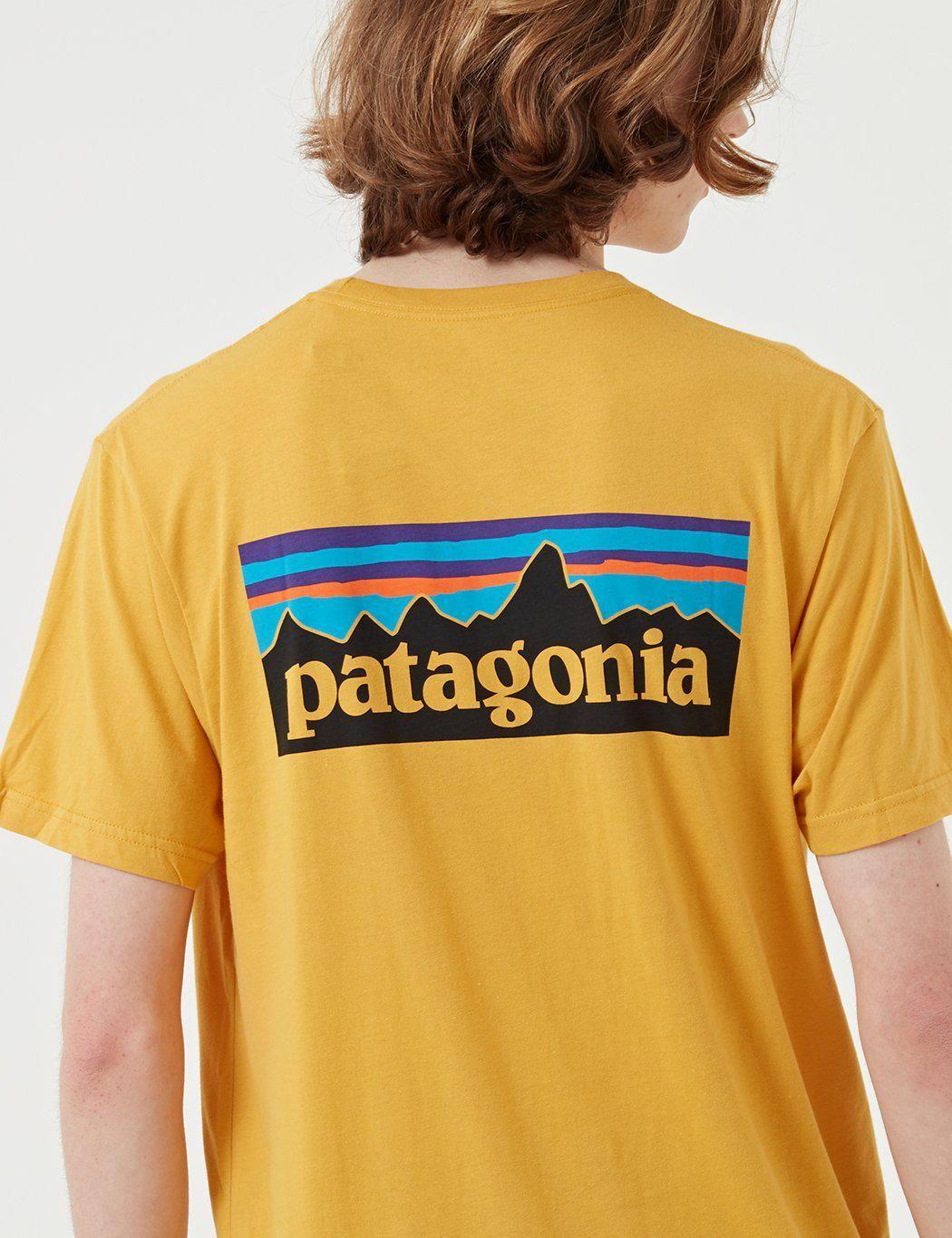 Blue and Yellow P Logo - Patagonia P 6 Logo Organic T Shirt In Yellow For Men