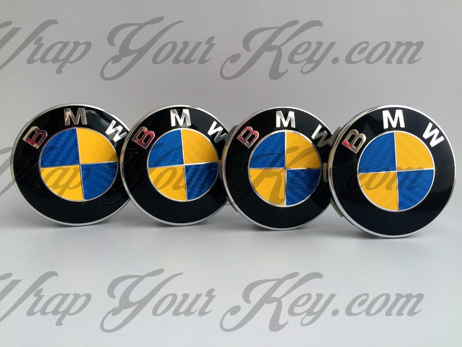 Blue and Yellow P Logo - BLUE & YELLOW CARBON FIBER ALL BMW Badges Emblems Overlay FITS ALL ...
