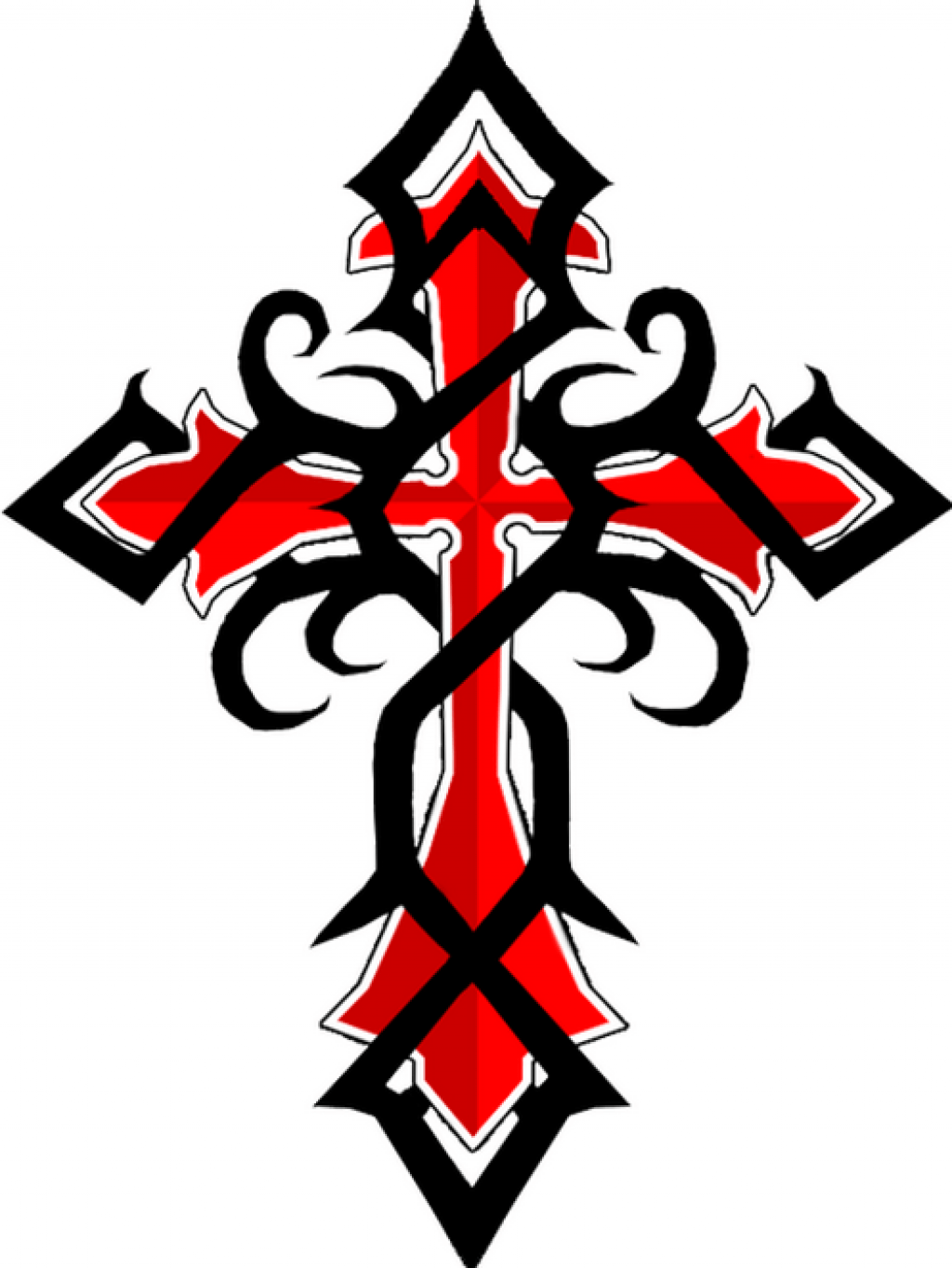 Cool Red X Logo - Black Tribal And Red Cross Tattoo Design