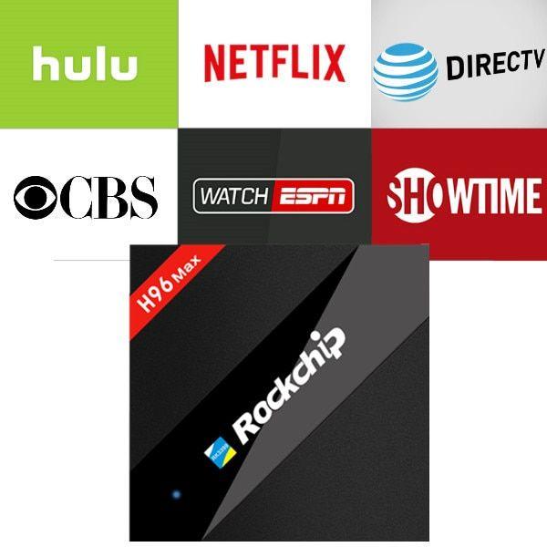 Netflix Max Logo - H96 Max Android IPTV Box with 1 year Netflix/HULU/Directv/CBS ...