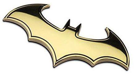Gold Bat Logo - 3D Batman Bat Logo Metal Style Funny Car Decal or Sticker, Gold