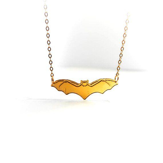 Gold Bat Logo - Gold Bat Necklace Gold Necklace Bat Icon Jewelry Design Logo | Etsy