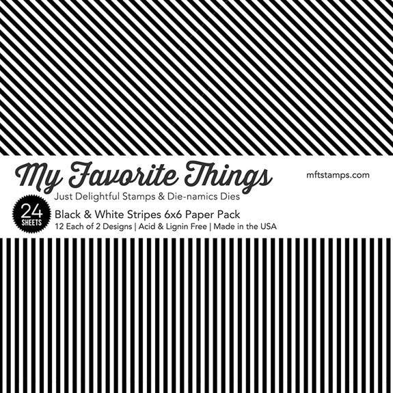 Black and White Striped Logo - MFT Black and White Stripes 6x6 Papers