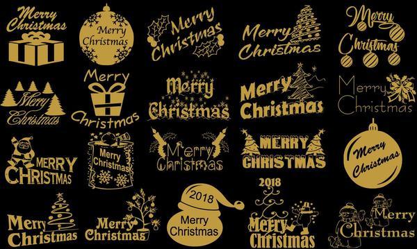 Christmas 2018 Logo - Golden 2018 christmas logos design vector free download