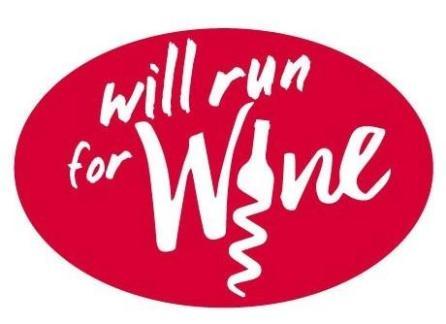 White and Red Oval Logo - Will Run For Wine Oval Magnet (Red with White Print)