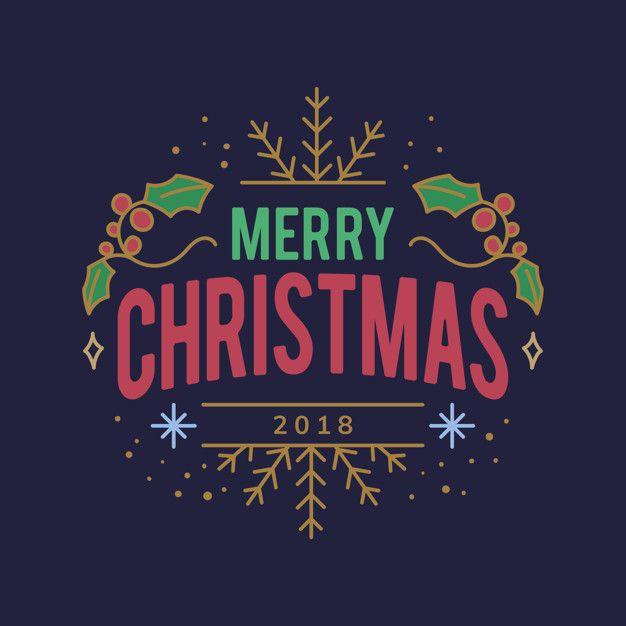 Christmas 2018 Logo - Merry christmas 2018 greeting badge Vector | Free Download