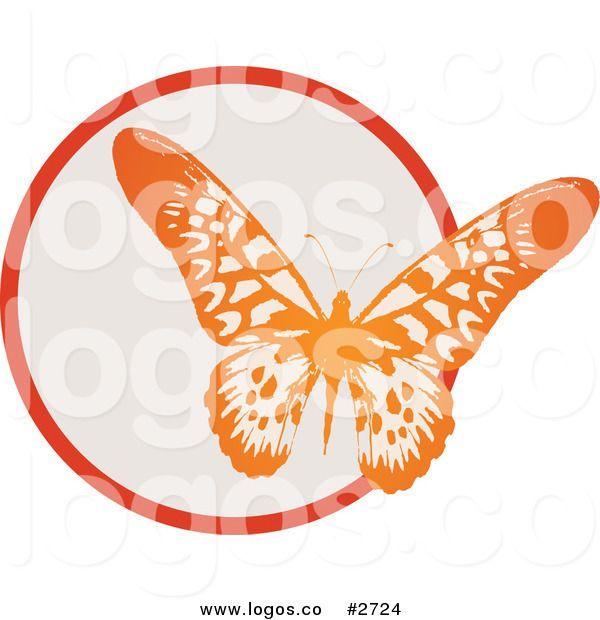 Butterfly Circle Logo - Red and orange Logos