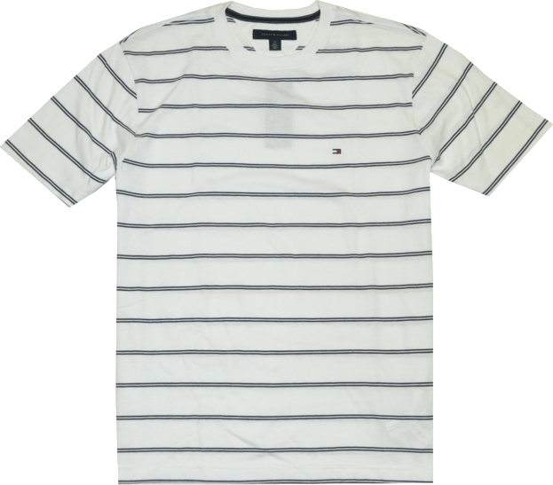 Black and White Striped Logo - Tommy Hilfiger T Shirts Hilfiger Men Striped $21.99
