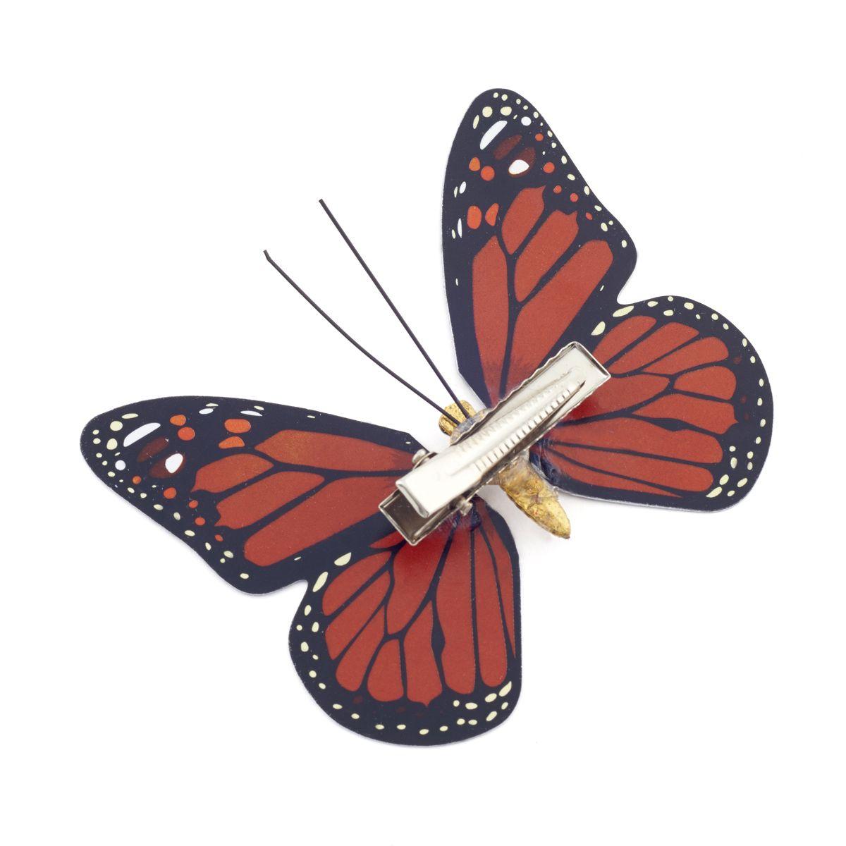 Orange and Red Butterfly Logo - Red Butterfly Hairclip