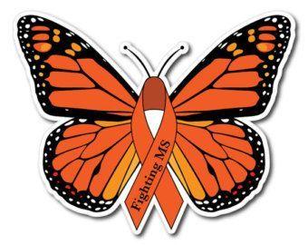Orange and Red Butterfly Logo - Multiple Sclerosis Logo Ribbon Go Orange MS Awareness Month is March