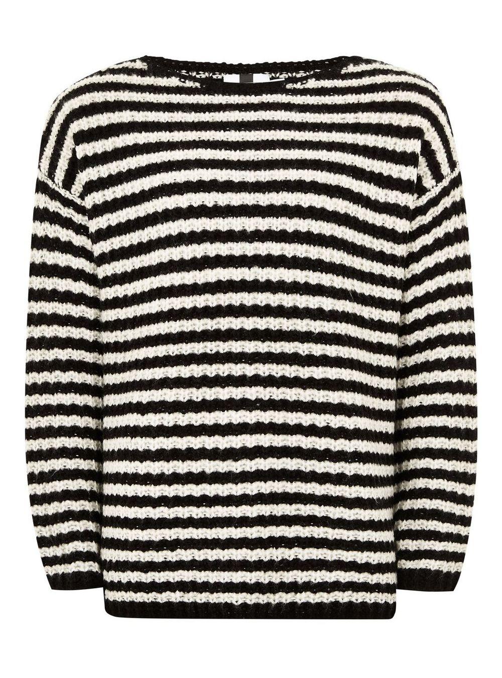 Black and White Striped Logo - Black White Striped Fisherman Jumper