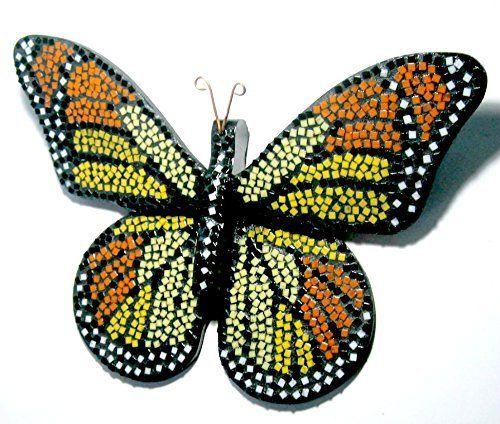 Orange and Red Butterfly Logo - Amazon.com: Mosaic Butterfly, Mixed Media Wall Decor, Red Orange ...