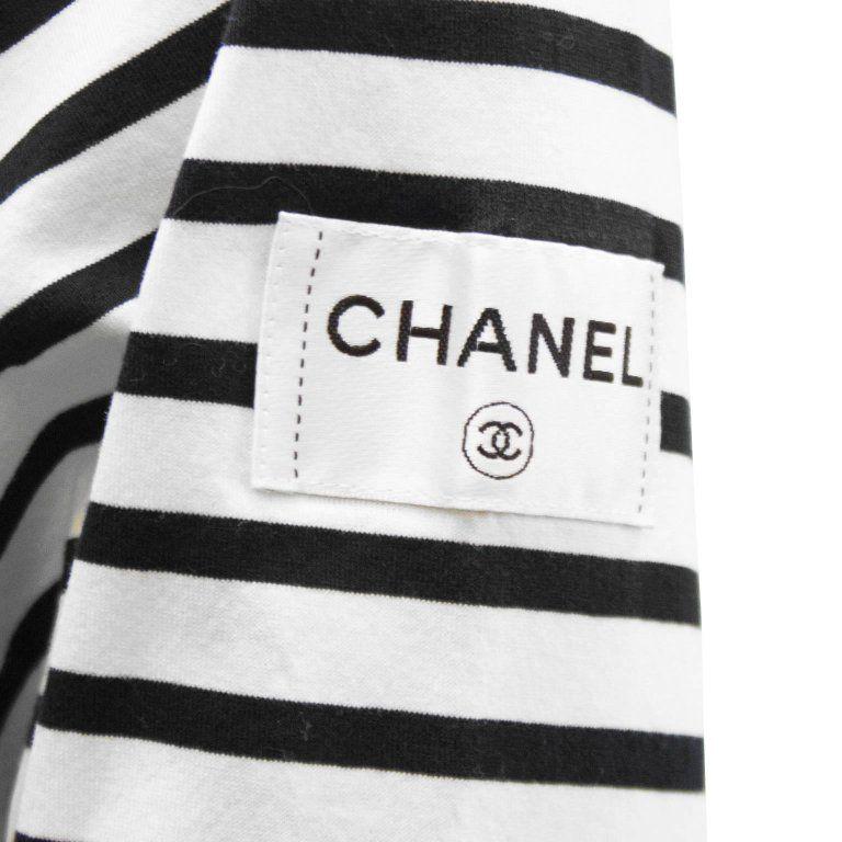 Black and White Striped Logo - Limited Edition Chanel Christmas 2008 Long Sleeve Striped Logo Shirt ...