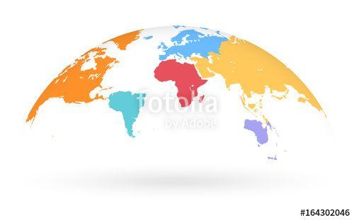 Multi Colored Globe Logo - Multicolored Vector Globe Map