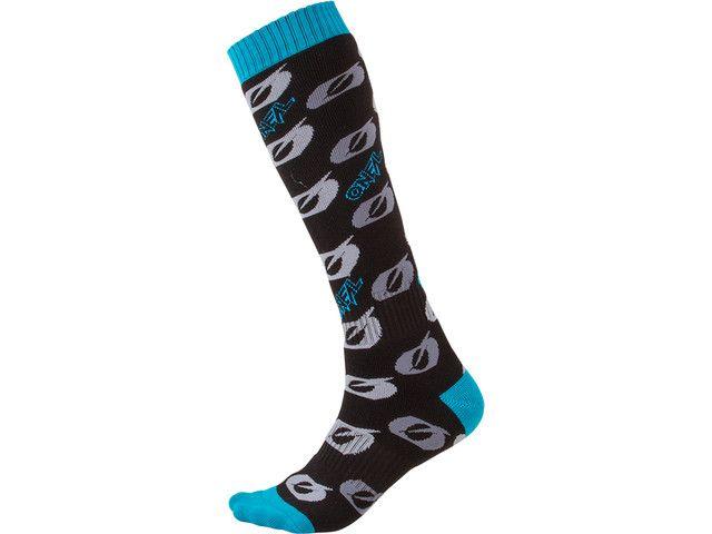 Black O Logo - ONeal Pro MX Cycling Socks O'Logo black/turquoise at Bikester.co.uk