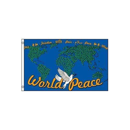 Flags World Globe Logo - Amazon.com : 3'x5' WORLD PEACE FLAG, map earth globe un united ...