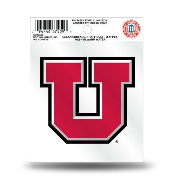 University U Logo - University of Utah Utes Helmet Logo Static Cling Sticker Window or ...