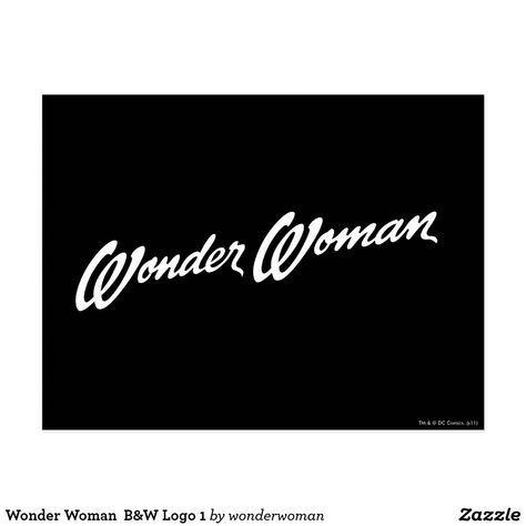 Awesome Woman Logo - Wonder Woman B&W Logo 1 Postcard | Wonder Woman Cool Logos ...