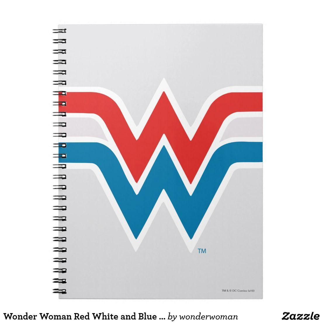 Awesome Woman Logo - Wonder Woman Red White and Blue Logo Notebook. Bright and awesome