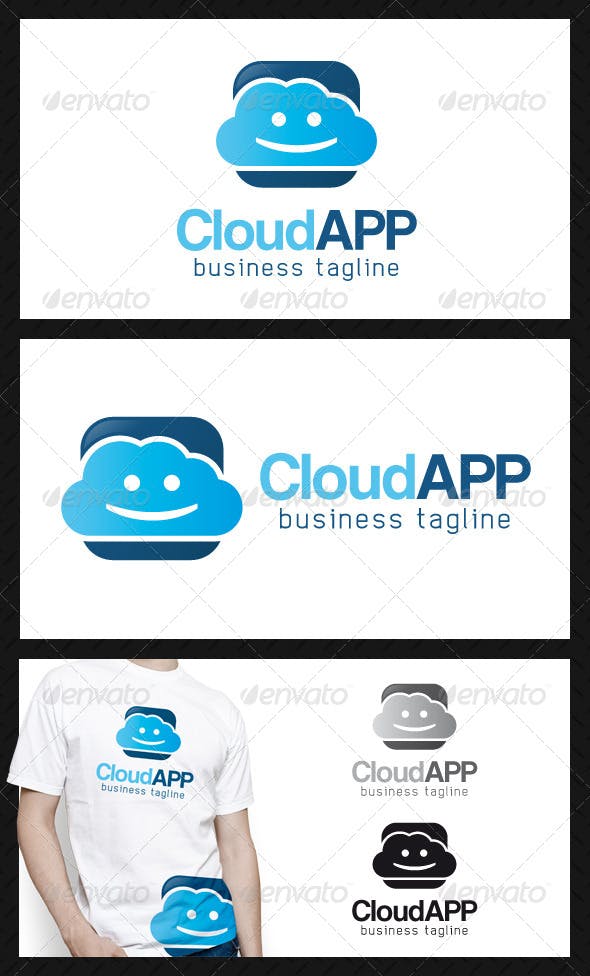 Cloud App Logo - Happy Cloud App Logo Template