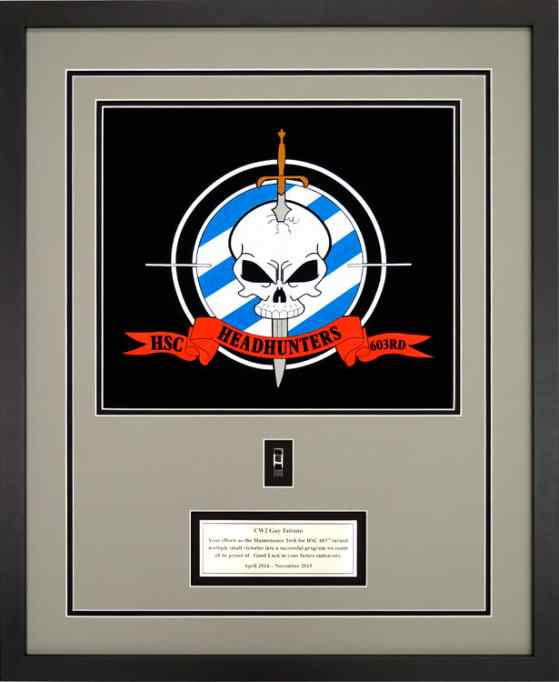 603rd MP Logo - Gallery – Custom Military Shadow Box Examples - Framed Guidons