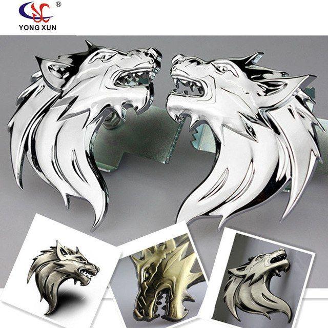 VW Wolf Logo - Car styling 3D metal wolf stickers motorcycle sticker emblem fit