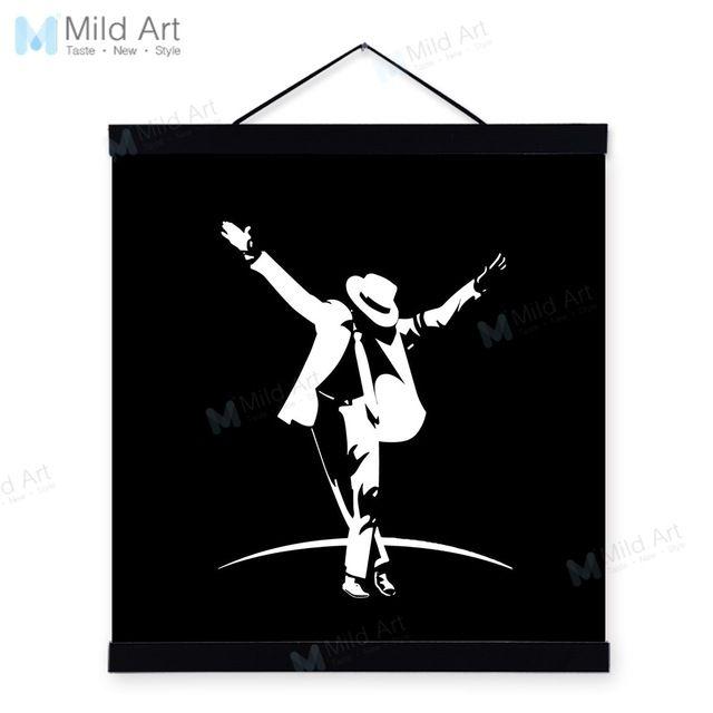 Michael Jackson Black and White Logo - Black White Michael Jackson Pop Music Superstar Wooden Framed ...
