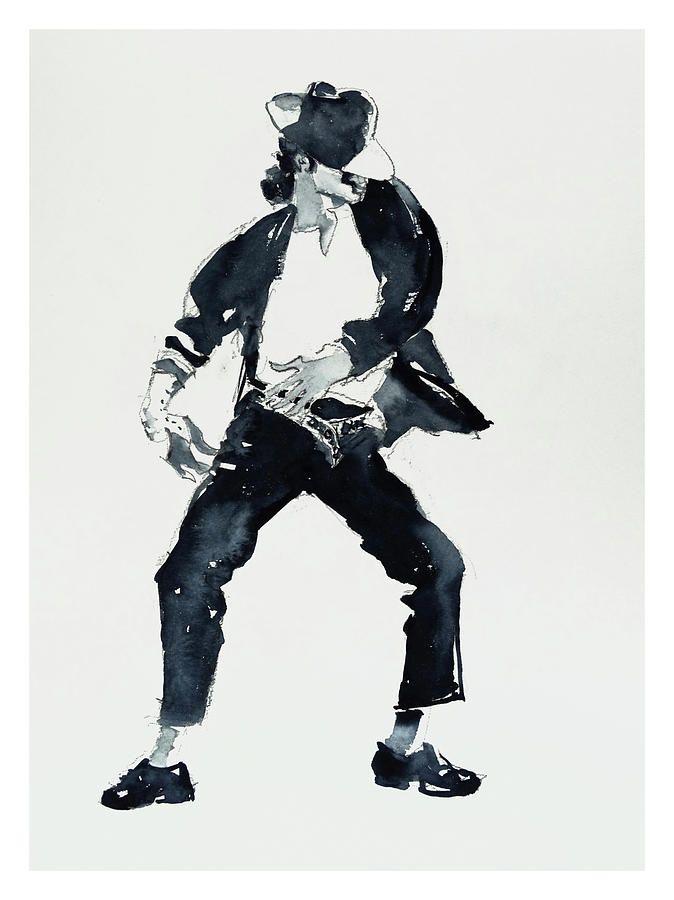 Michael Jackson Black and White Logo - Michael Jackson Black Or White Drawing by Hitomi Osanai