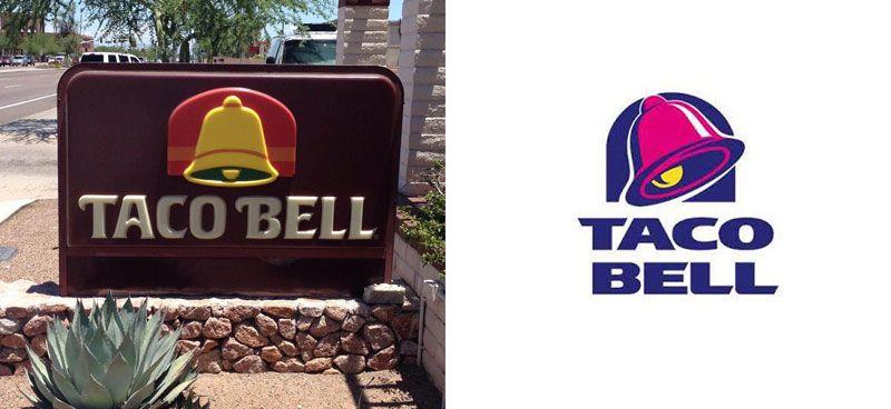 Old Taco Bell Logo - Old logo nostalgia thread: Just saw this 20 year old Taco Bell sign