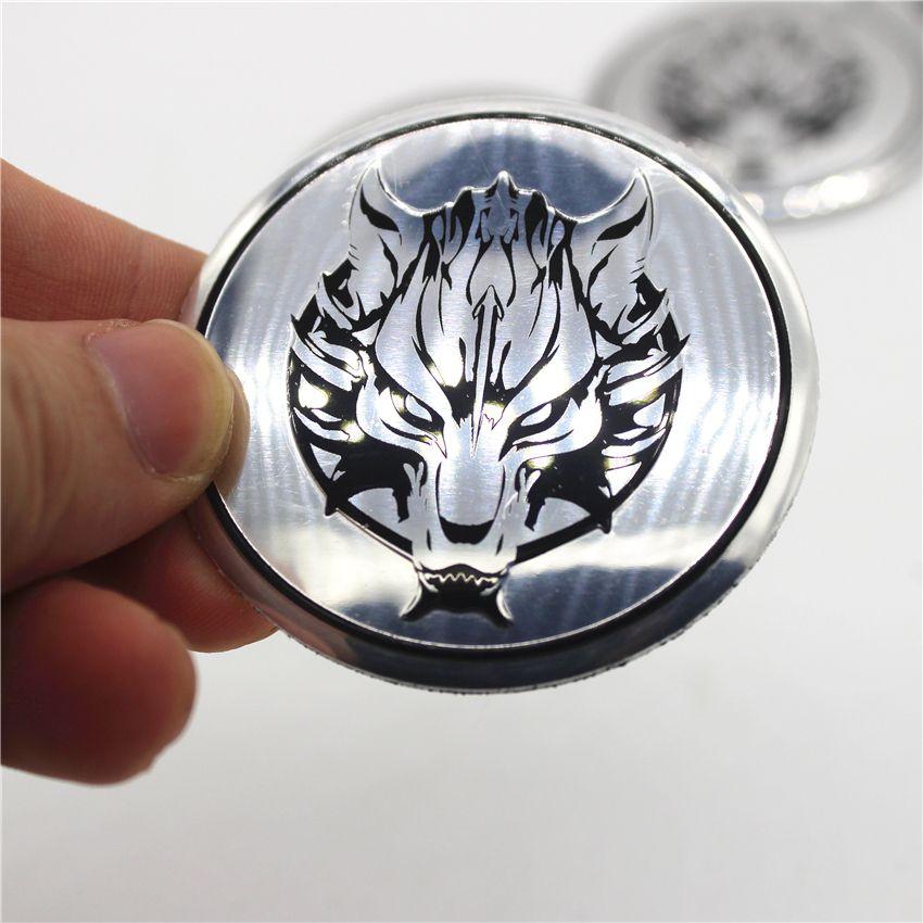 VW Wolf Logo - 4pcs Car Wolf Head Wheel Center Hub Caps Cover Rim Sticker Emblem