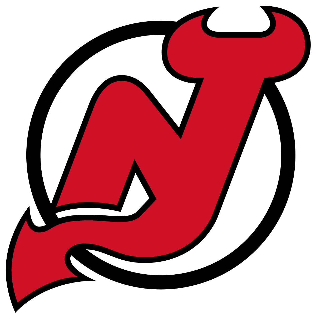 Red Black White Hockey Logo - New Jersey Devils
