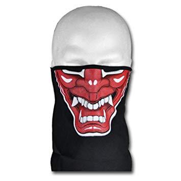 Red Devil Sports Logo - WINDMASK Face Bandana with Velcro Devil, Size:L