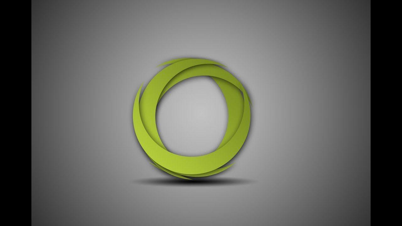 Gray and Green Circle Logo - Photoshop Tutorial