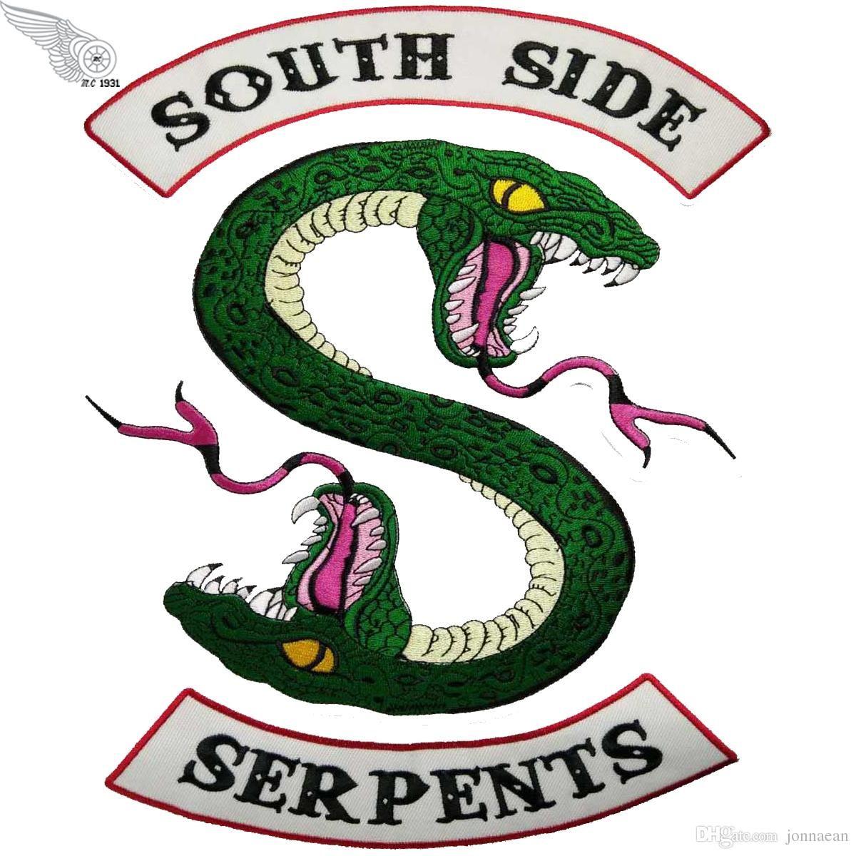 Cool Snake Logo - Cool South Side Green Snake Patch Embroidery Iron on Biker ...