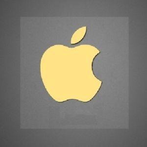 Apple U Logo - 2 x Gold Apple Logo Decal for iPhone Metallic Stickers 14mm x 17mm ...