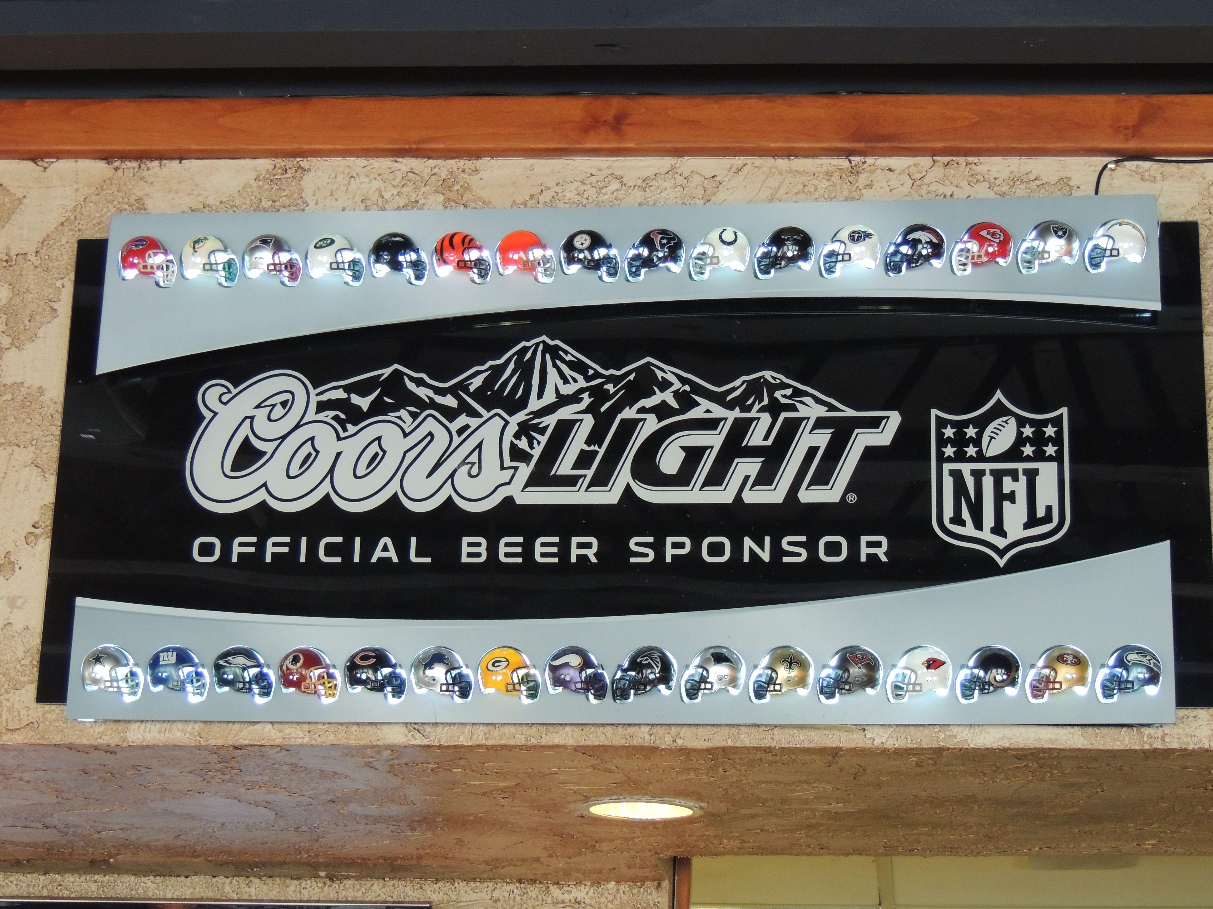 Coors Light Football Logo - Neon Beer Sign Helmets Light. Neon