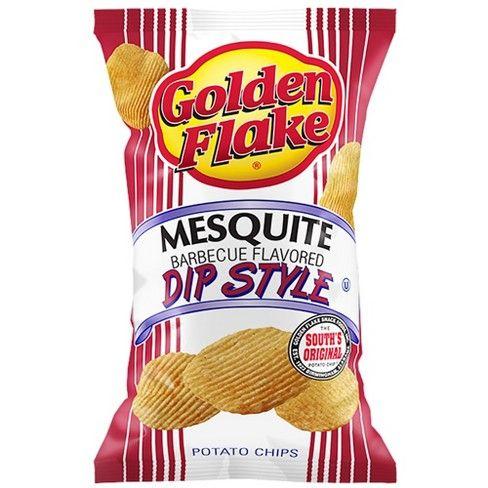 Golden Flake Logo - Golden Flake Mesquite Barbecue Flavored Dip Style Potato Chips